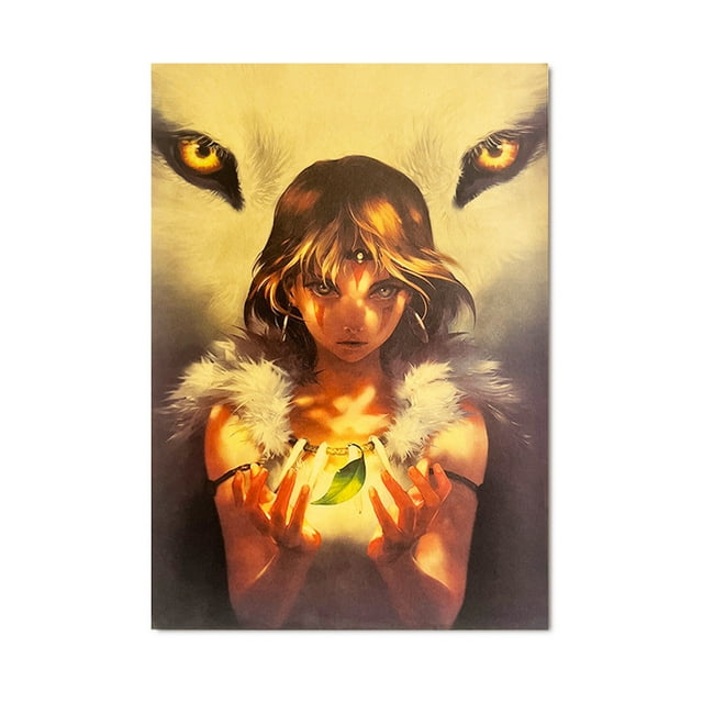 Póster mural con estampado anime de la princesa Mononoke, 51,5 x 36 cm