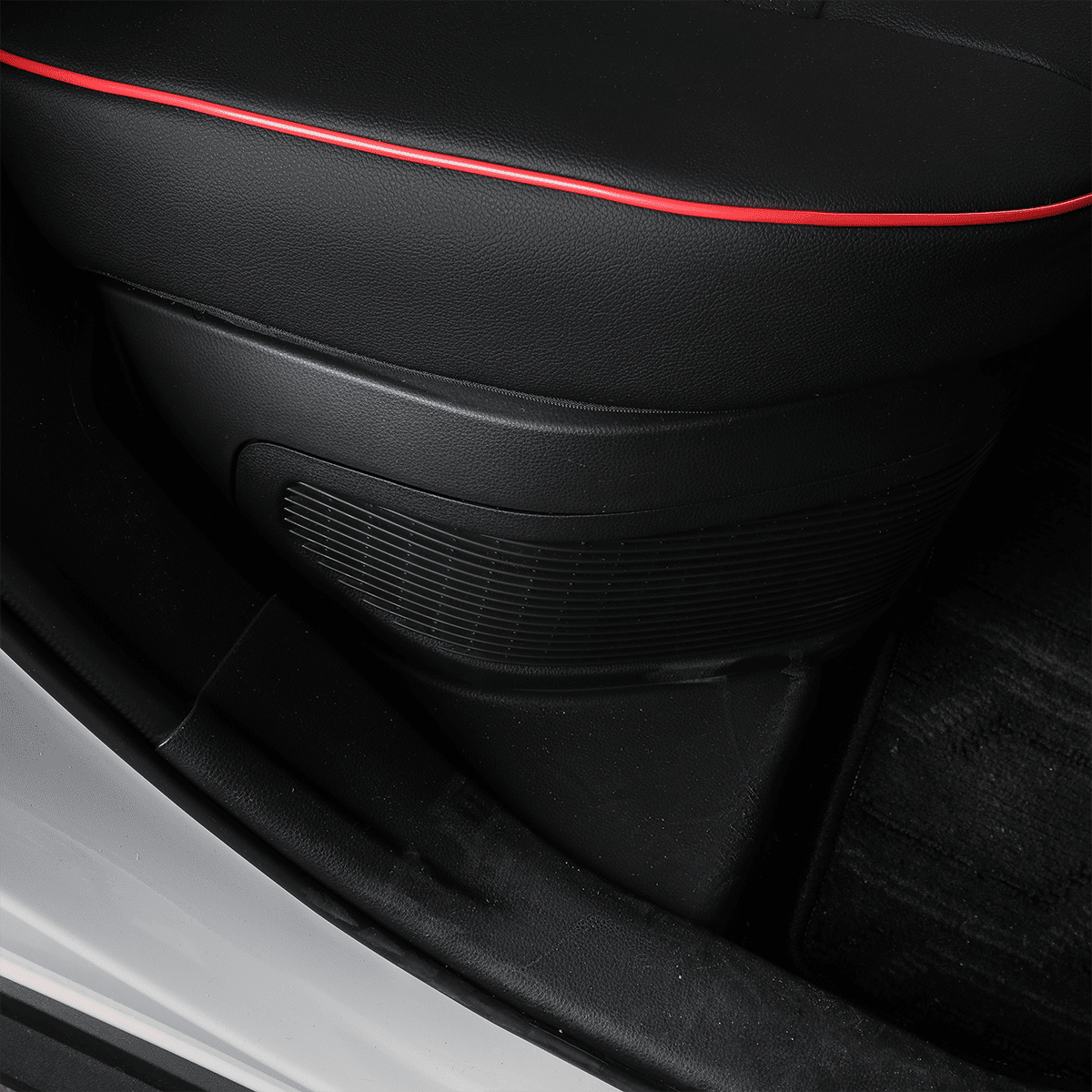 EKR Custom Fit Corolla Car Seat Covers for 2020 2021 2022 Toyota Corolla L LE - Full Set Leather Auto Seat Covers(Black with Red Trim)