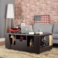 thumbnail image 1 of Furniture of America Table Basse Milly en Bois à Rangement Multiple en Espresso, 1 of 6