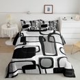 thumbnail image 2 of Erosebridal Abstract Sqare Comforter Sets Queen Size,Geometric Rectangle Bedding Queen Comforter Set,Stripes Room Decorative,Reversible,Breathable,3 Pieces, 2 of 8