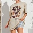 thumbnail image 4 of Leesechin Womens Shirts Short Sleeve Summer BUTTERFLIES IN MY STOMACH Casual T-shirt Printed Pullover Round Neck T-shirt Tops Graphic Tees Women Teen, 4 of 6