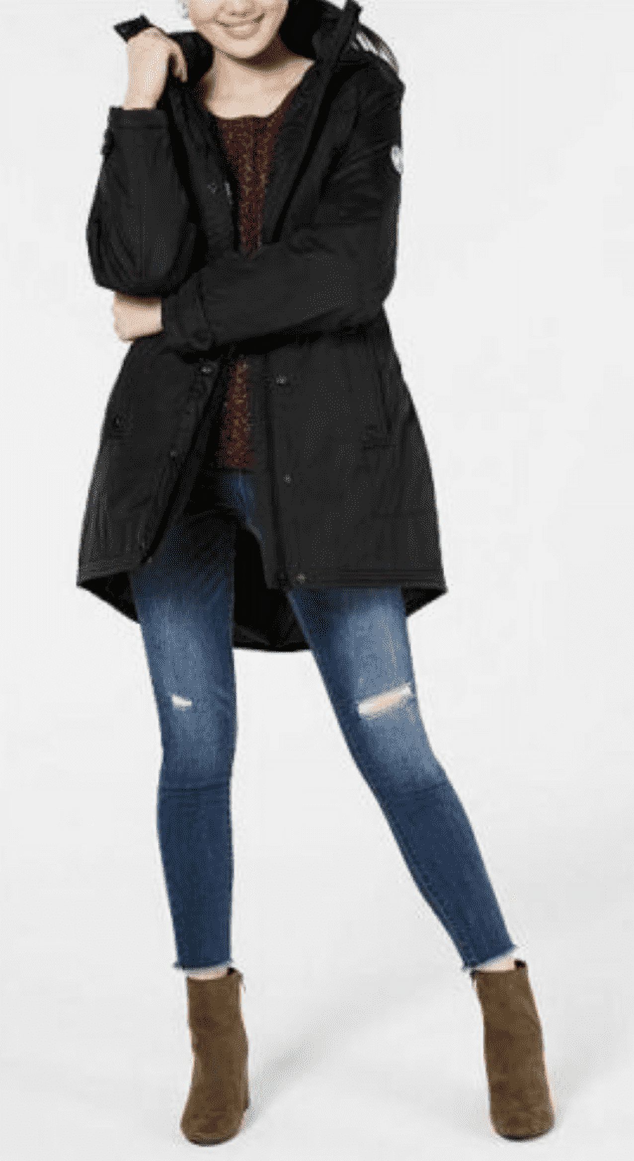 Madden Girl Womens Juniors W Polyester Coat Black XS - image 3 of 4