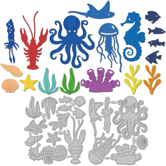 Sea Creatures Cutting Dies for Card Making Summer Ocean Cut Die for DIY Scrapbooking Journal Embossing Paper Craft Decor