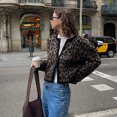 thumbnail image 1 of Cárdigan de punto con cuello redondo para mujer, suéter de manga larga con botonadura única, ajustado, dulce, a la moda, para otoño, 2024, 1 of 5