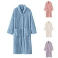 thumbnail image 2 of WTXUE Bath Robe Robes For Women Womens Long Robe Fuzzy Cozy Warm Bathrobe Shawl Collar Spa Robe Laddies Textured House Coat Night Gowns Dressing Gown, Purple X-Large, 2 of 8
