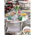 thumbnail image 5 of Outdoor Tablecloths with Umbrella Hole & Zipper, Spring Flowers Round Tablecloths 60 Inch, Watercolor Floral Leaves Butterflies Plant Waterproof Table Cloth, Patio/Pool/Picnic Table Covers, 5 of 8