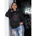 thumbnail image 2 of Flowers In Embroidery Style Sweatshirt Women -SPIdeals Designs, Female XX-Large, 2 of 4