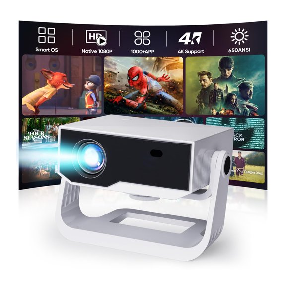 Proyector Wielio 2025 Smart OS 4K compatible con 1080P 20000LM