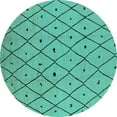 thumbnail image 1 of Ahgly Company Machine Washable Indoor Round Solid Turquoise Blue Modern Area Rugs, 4' Round, 1 of 4