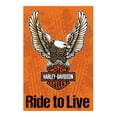 thumbnail image 2 of Harley-Davidson Live To Ride Decorative Flag, 29 x 43in - Orange/Black 13S4907FB, Harley Davidson, 2 of 2