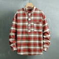 thumbnail image 2 of FRSASU Mens Long Sleeve Button Down Shirts Casual Plaid Shirt with Practical Pockets Comfortable and Soft Tops Shirts Red, 2 of 9