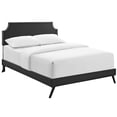thumbnail image 2 of Modway Corene Queen Vinyl Platform Bed with Round Splayed Legs in Black, 2 of 8