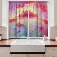 thumbnail image 2 of Ambesonne Coral Kitchen Curtains, Vibrant Clouds Scenic, 55"x39", Coral Purple Pale Blue, 2 of 3