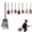 D, variant on Halloween Witches Broom, Halloween Witch Decoration Props with Colorful Ribbons, Witch Costume Accessories for Party
