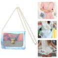 thumbnail image 3 of Bolso transparente para mujer, con cadena de colores, minibolso de gelatina transparente (azul), 3 of 5