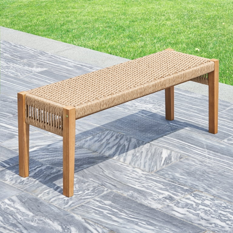 Rattan backless deals bench