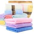 thumbnail image 2 of Soft Absorbent Household Face Towel Baby Bathroom Bath Towel Washcloth(Pink Blue Purple 3pcs), 2 of 8