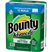 Bounty Advanced 2-Ply Paper Towels, White, 107 Select-A-Size Sheets, 12 Count