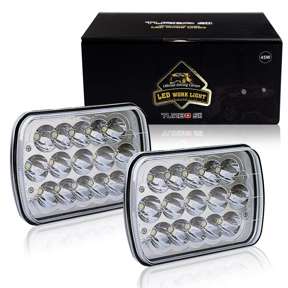 SXMA 5x7 Inch Sealed Beam Replacement Cree LED Headlights with DRL for YJ Wrangler Cherokee XJ H6054 H5054 H6054LL 1 Pair 