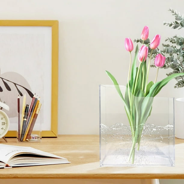 Jarrón, florero, florero, florero, libro, decoración cultural, florero, hermoso florero acrílico, decoración de habitación, florero transparente, decoración de dormitorio, oficina en casa, un florero