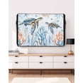 thumbnail image 3 of Outdoor TV Cover 40 to 43 Inch Weatherproof, Blue Coastal Ocean Waterproof TV Screen Protector for Outside Decor with Zipper and Pocket 40"L x 25"H , Sea Turtle Coral, 3 of 7