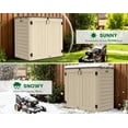 thumbnail image 6 of OROFULL 30 Cu.Ft Outdoor Storage Shed, Waterproof Resin Horizontal Cabinet with Lockable Doors for Patio, Backyard & Garden Tools, Khaki, 6 of 9
