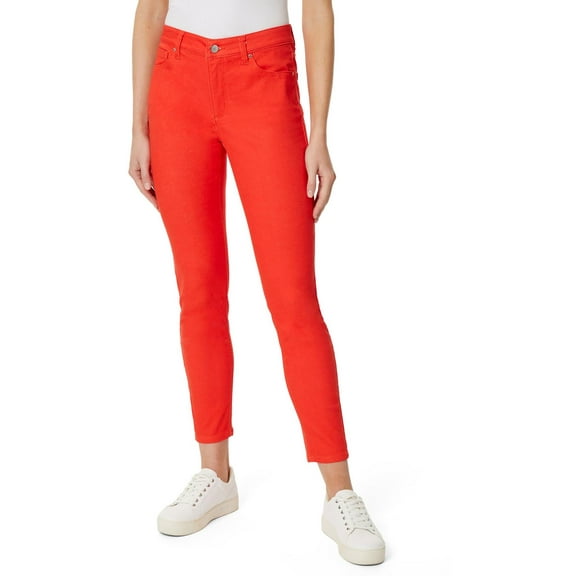Jones New York Womens Lexington Ankle Natural Waist Skinny Jeans Scarlet Apple 4