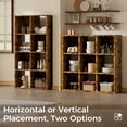 thumbnail image 3 of 9 Wood Cube Storage Organizer with Open Back and Removable Back Panels, 11In Brown Cube Storage Bookshelf, Cubicle Shelf Bookcase for Home Office Bedroom Living Room, Vertical or Horizontal, 3 of 18