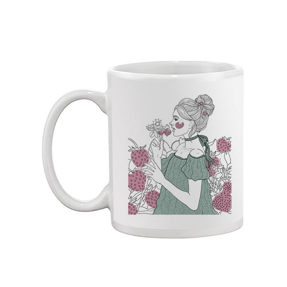 Girl Among Strawberries Mug - Image by Shutterstock