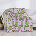 thumbnail image 3 of Fuzoiu Happy Frogs1 Print Flannel Blanket,Throw Blanket,Flannel Home Decor,Fleece Bed Blankets,Cozy Soft Blanket for Bed, Sofa, Camping, and Travel-50"x40", 3 of 6