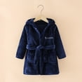 thumbnail image 2 of Toddler Robe Kids Robes Cartoon Print Sleepwear Bathrobes Daily Spring Fall Kids Bathrobe Navy 18 Months-24 Months, 2 of 3