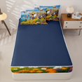 thumbnail image 4 of jejeloiu Cute Puffin Zipper Twin Comforter Sets with Fitted Sheet and 2 Pillowcases Kids,Watercolor Seaside Floral Balloon Party Zipper Bedding Set For Girls,Reversible,4-Piece, 4 of 7
