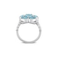 thumbnail image 4 of Gem & Harmony 3.77 Carat (Ctw) Blue Topaz Flower Ring in Sterling Silver for Women, 4 of 6