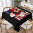 thumbnail image 1 of American Albanian Flag Square Tablecloth Black, Stain & Wrinkle Resistant, Washable Polyester Table Cloth Funny for Holiday, Buffet Parties, and Wedding(American Albanian Flag), 1 of 1