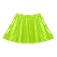 thumbnail image 5 of Unir Women Shiny Glossy PU Full Pleated Mini Skirt High Waist Stretch No Inner Liner Club Rave Party Bottom 1PC S-XXXXL Plus Size Friendly, 5 of 5