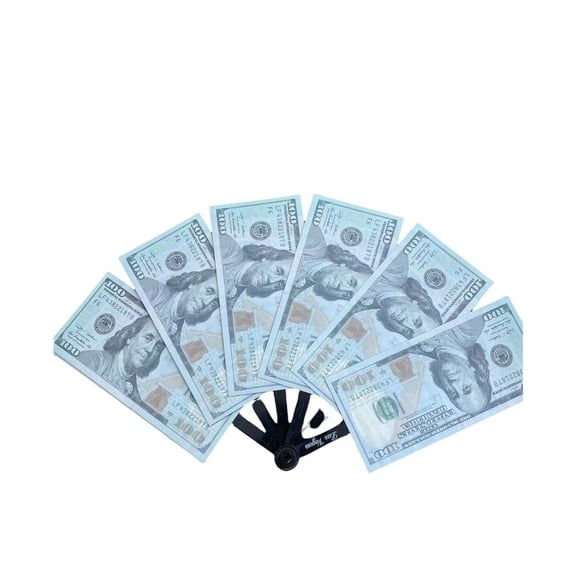Merchandise Fake 100 Dollar Bills Folding Hand Fan, 9 Inch, Pack of 3