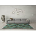 thumbnail image 3 of Ahgly Company Indoor Square Checkered Light Blue Modern Area Rugs, 8' Square, 3 of 4