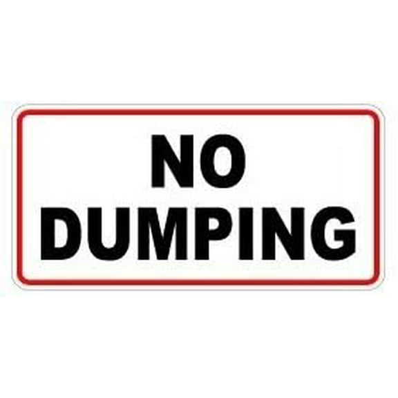 No Dumping - Littering Trash Business Store Sign - Window Wall Sticker