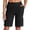 g-Black, variant on PIMSSY Women Shorts Casual Stretch Waist Shorts Summer Comfortable Wear Elastic Waistband With Pockets Basic Solid Color Shorts Relaxed Fit Bottoms