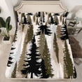 thumbnail image 2 of Homewish Brown Pine Tree Full Size Sheets, Vintage Western Countryside Bed Sheets, Teens Adult Men Sheet Sets, Ultra Soft Bedroom Decor, 4 Pieces, 2 of 7