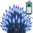 thumbnail image 4 of Magshion 75ft Outdoor & Indoor Christmas Fairy Lights with 8 Mode Controller, 200 Bulbs and Timer, Reusable Blue Color String Light for Holiday Decorations, Powered by Charge, 4 of 10