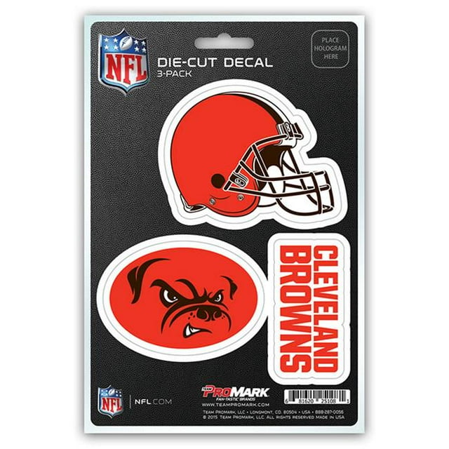 Pro Mark Décalcomanie Cleveland Browns - Lot de 3