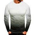 thumbnail image 1 of Blusas y camisas de manga larga y cuello redondo para hombre, estilo casual, con estampado degradado, cuello redondo, camiseta de manga corta, abrigo de poliéster., 1 of 2