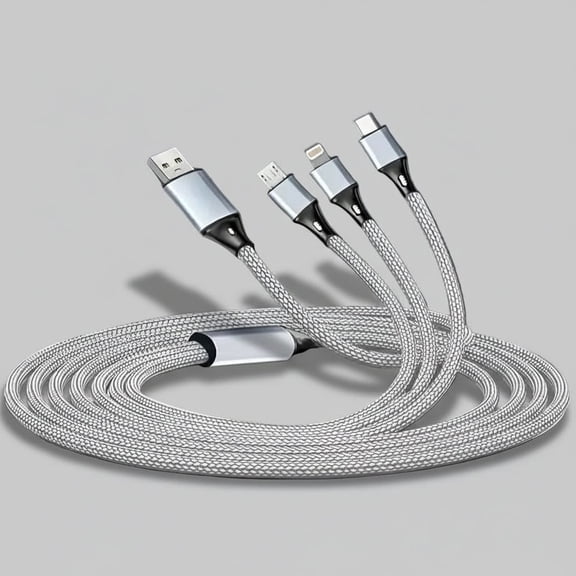 Silvery, 3 in 1 Charging Cable