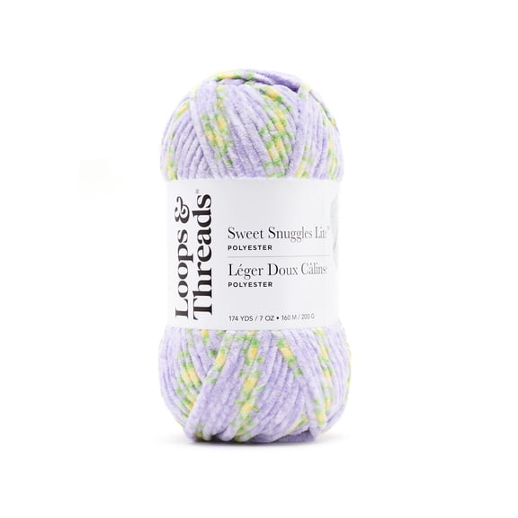 Sweet Snuggles Lite Blossom Yarn by Loops & Threads - Yarn for Knitting - Crochet - Weaving - and Arts & Crafts - Iris - Polyester - 7 oz