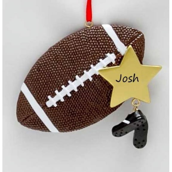 Football with Star and Cleats Ball Ornament