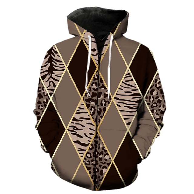 Sudadera con capucha y cremallera para hombre con estampado abstracto de animales, divertida chaqueta con capucha y estampado 3D, unisex, informal, de primavera
