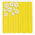 thumbnail image 3 of Ambesonne Yellow Shower Curtain, Cartoon Spring Flowers, 69"Wx70"L, Yellow White, 3 of 5