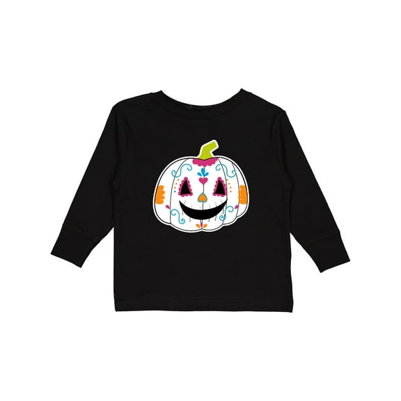 Inktastic Day Of The Dead Pumpkin Boys or Girls Long Sleeve Toddler T-Shirt