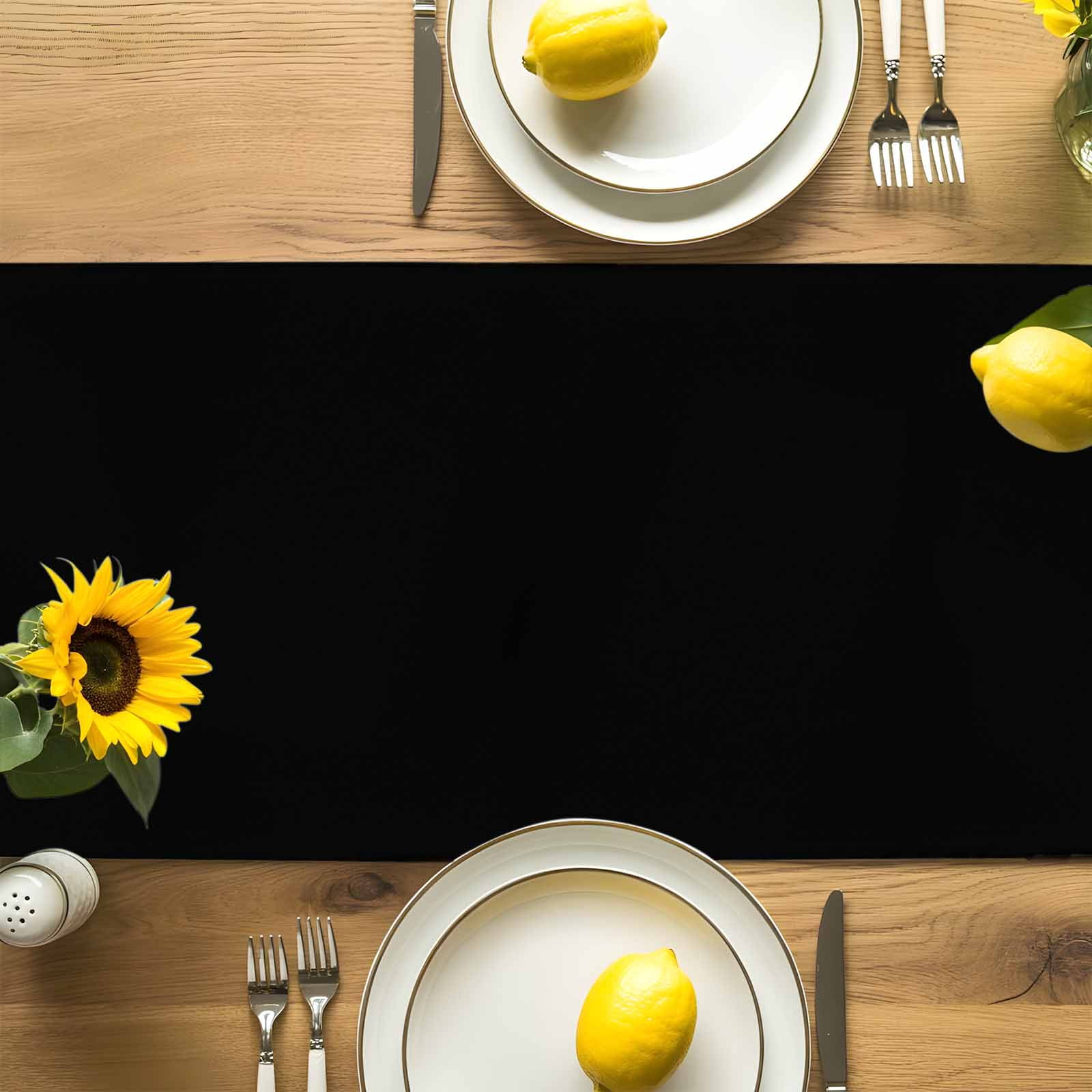 Graduation Hat Table Runner, Yellow Star Black Background Graduate Kitchen Table Runners Dress Scarves for Table Decorations Party/Restaurant/Indoor Outdoor Use, 13x90in